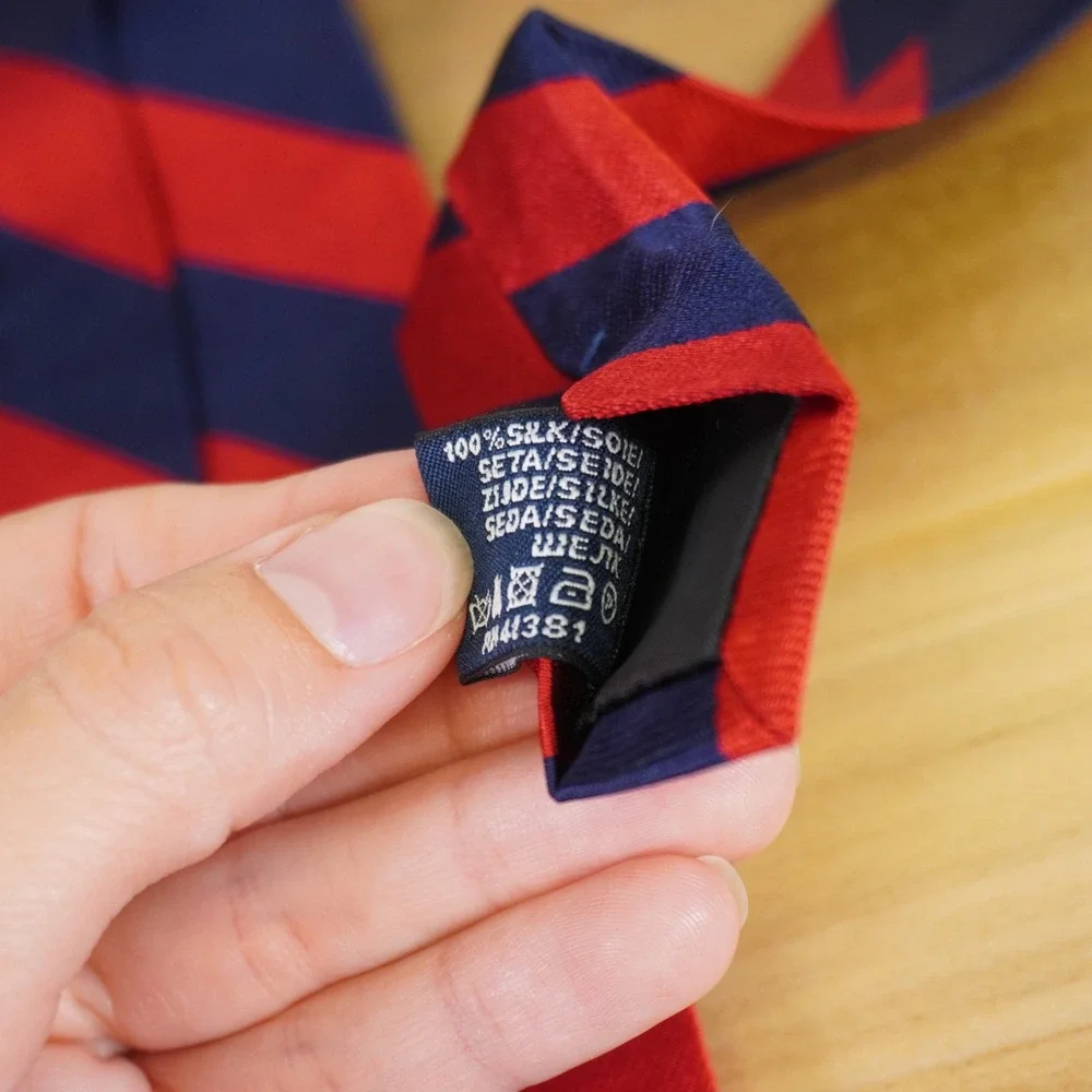 Polo Ralph Lauren Tie Kids Red Navy Blue Striped Silk Italian Classic Preppy